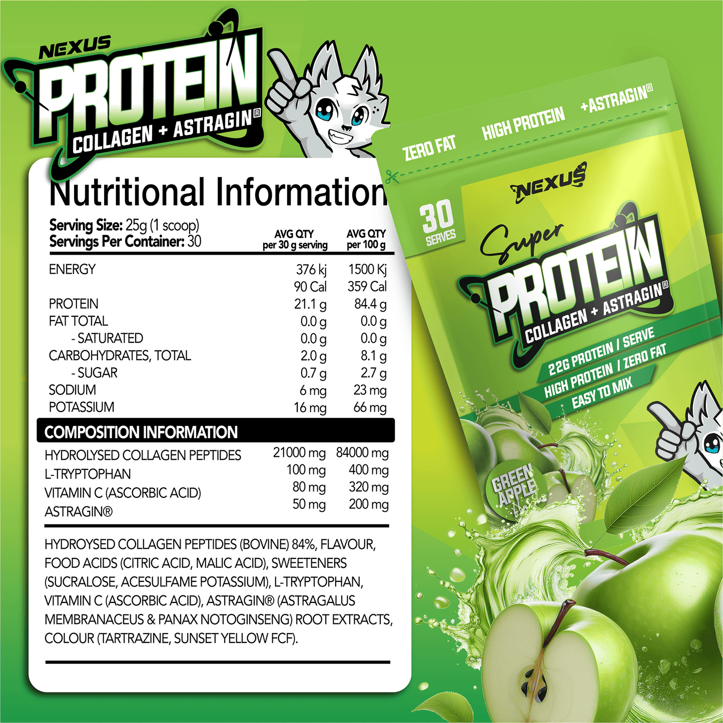Protein Water Green Apple