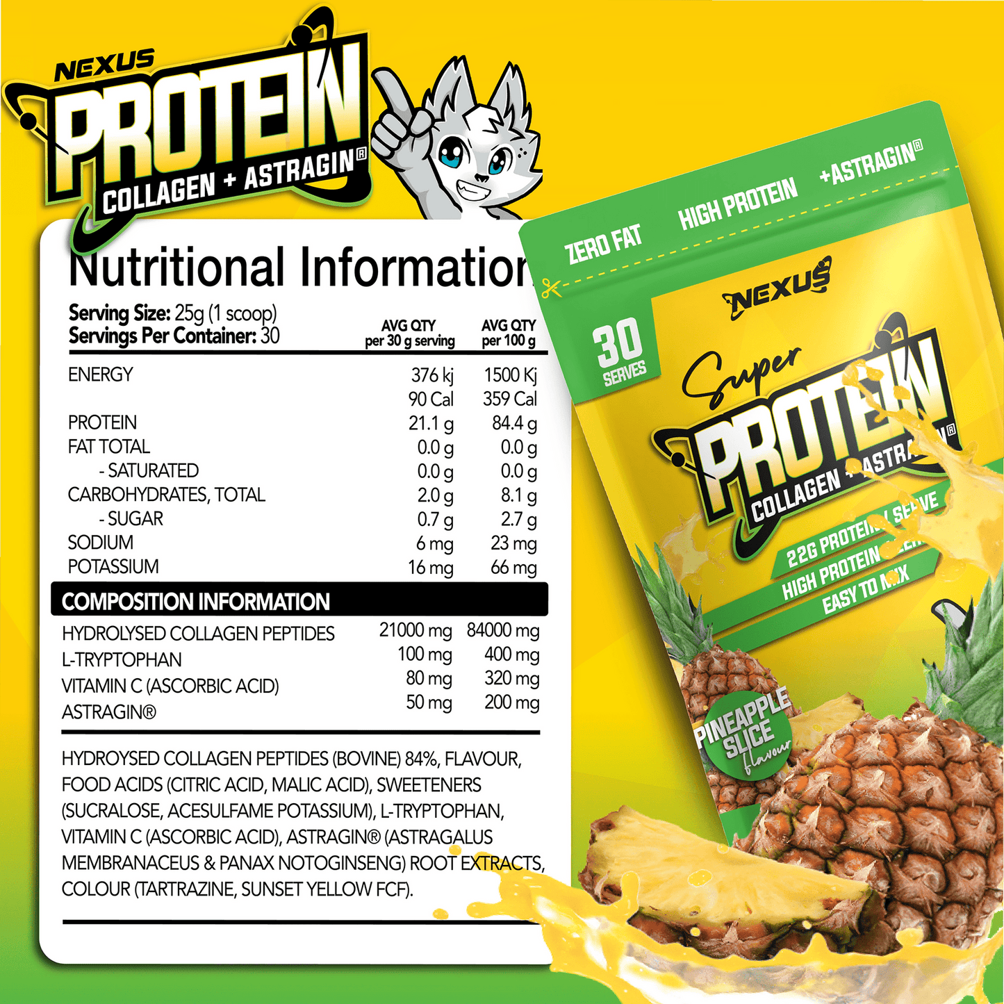 Protein Water Pineapple Slice
