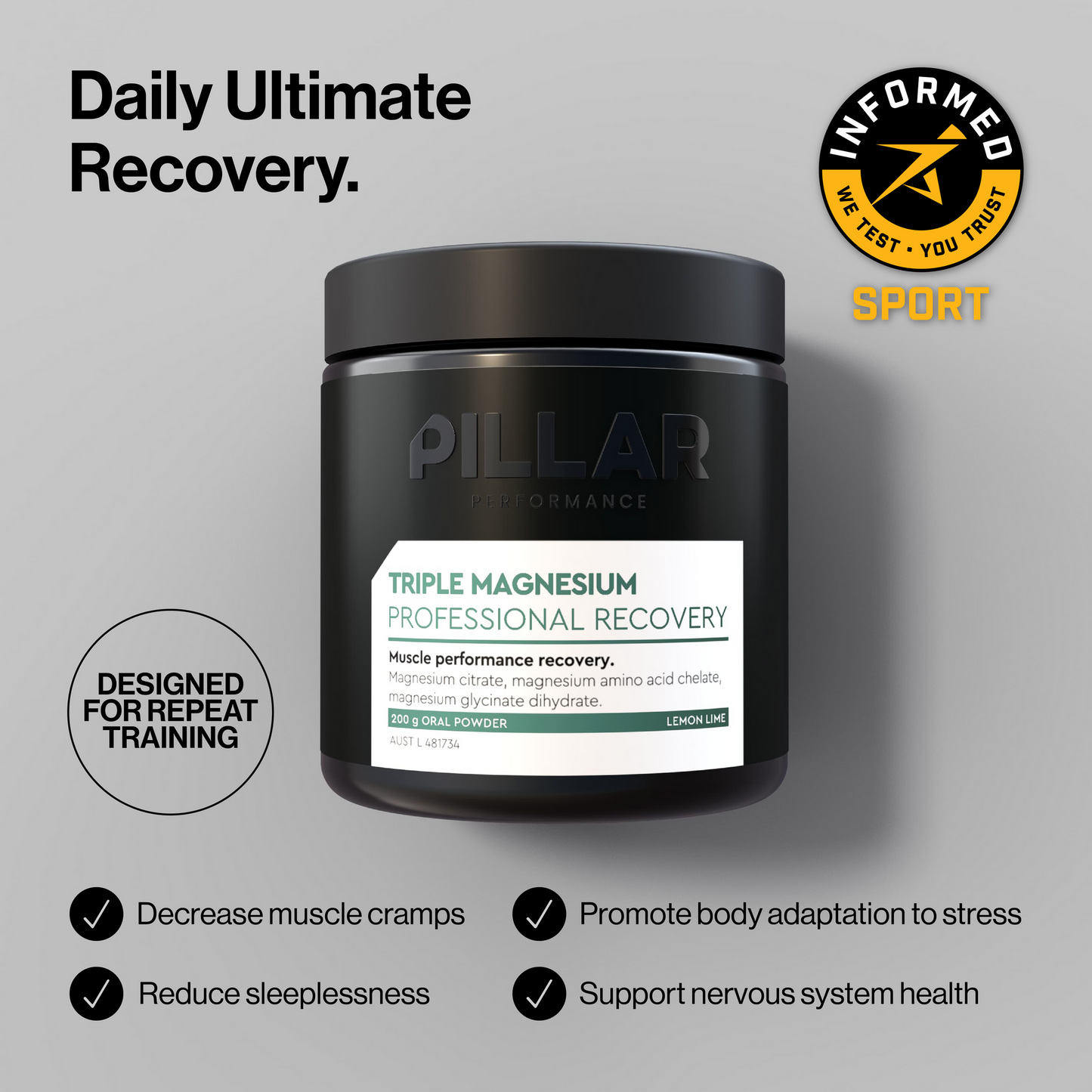 Pillar Performance - Triple Magnesium - Lemon Lime