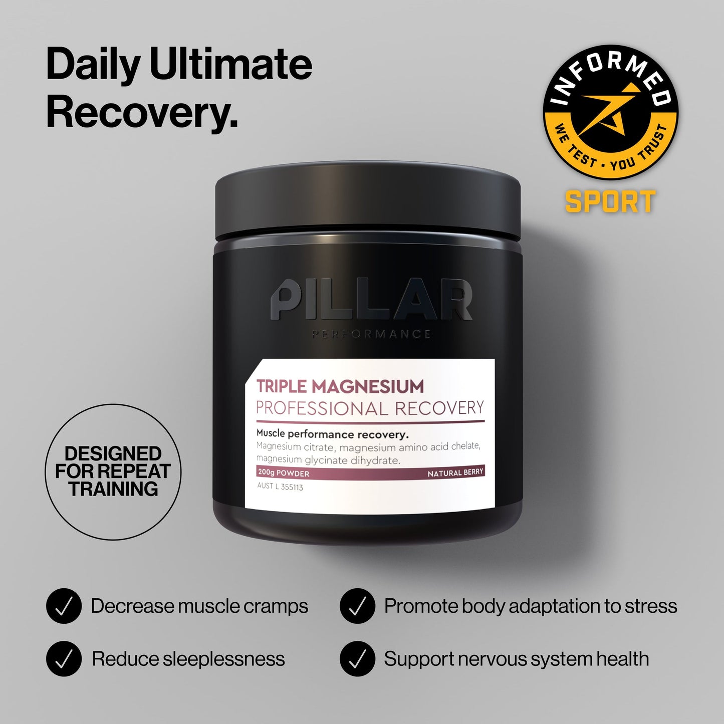 Pillar Performance - Triple Magnesium - Natural Berries